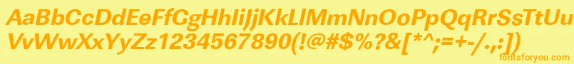 LinearstdXboldItalic Font – Orange Fonts on Yellow Background