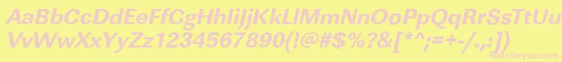 LinearstdXboldItalic Font – Pink Fonts on Yellow Background