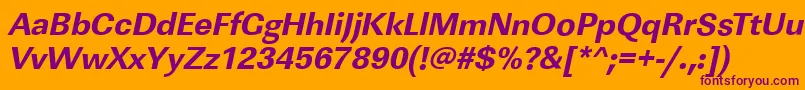 LinearstdXboldItalic Font – Purple Fonts on Orange Background