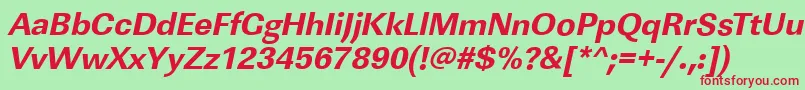 LinearstdXboldItalic Font – Red Fonts on Green Background