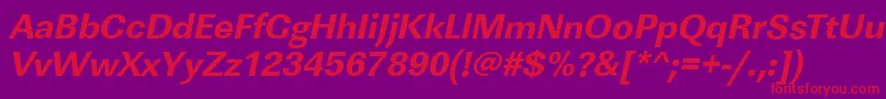 LinearstdXboldItalic Font – Red Fonts on Purple Background