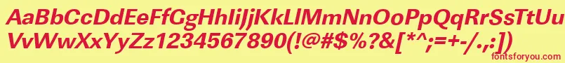 LinearstdXboldItalic Font – Red Fonts on Yellow Background
