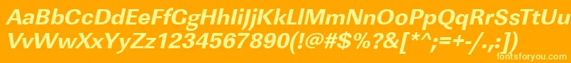 LinearstdXboldItalic Font – Yellow Fonts on Orange Background