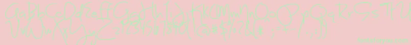 JoyLikeSunshineThroughMyWindowpane Font – Green Fonts on Pink Background