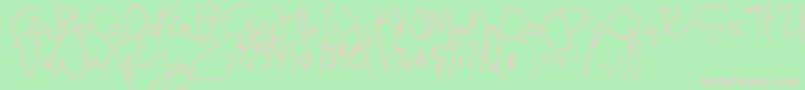 JoyLikeSunshineThroughMyWindowpane Font – Pink Fonts on Green Background