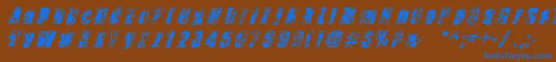 Zapped Font – Blue Fonts on Brown Background