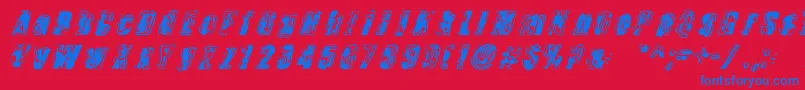 Czcionka Zapped – niebieskie czcionki na czerwonym tle