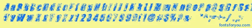 Zapped Font – Blue Fonts on Yellow Background