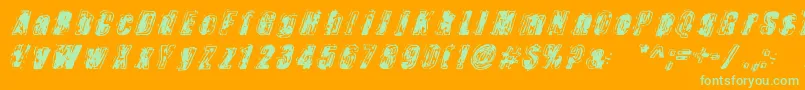 Zapped Font – Green Fonts on Orange Background