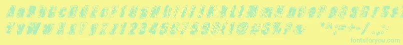 Zapped Font – Green Fonts on Yellow Background