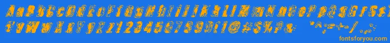 Zapped Font – Orange Fonts on Blue Background