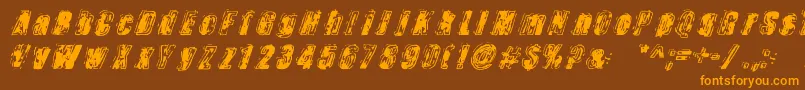 Zapped Font – Orange Fonts on Brown Background