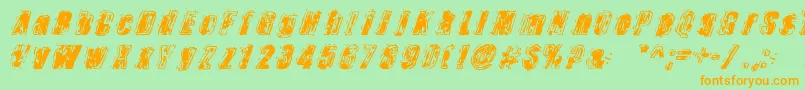 Zapped Font – Orange Fonts on Green Background