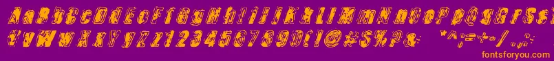 Zapped Font – Orange Fonts on Purple Background
