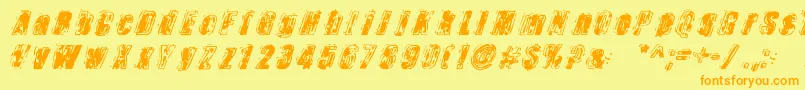 Zapped Font – Orange Fonts on Yellow Background