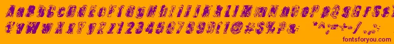 Zapped Font – Purple Fonts on Orange Background