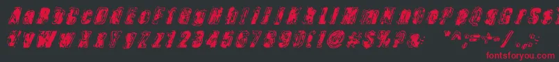Zapped-Schriftart – Rote Schriften auf schwarzem Hintergrund