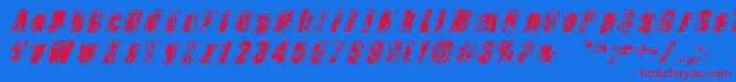 Шрифт Zapped – красные шрифты на синем фоне