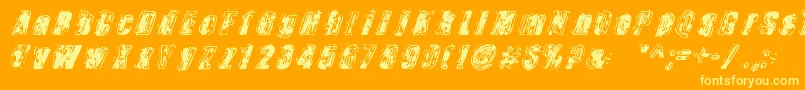 Zapped Font – Yellow Fonts on Orange Background