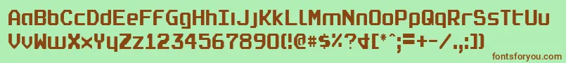 Realpolv2c Font – Brown Fonts on Green Background