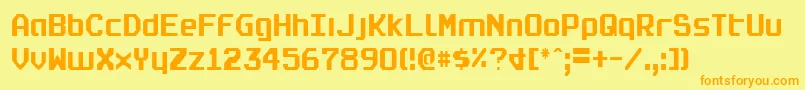 Czcionka Realpolv2c – pomarańczowe czcionki na żółtym tle