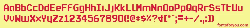 Realpolv2c Font – Red Fonts on Yellow Background