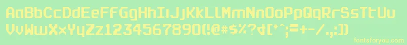 Realpolv2c Font – Yellow Fonts on Green Background