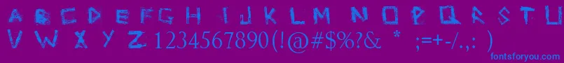 GrungeZindaBad Font – Blue Fonts on Purple Background