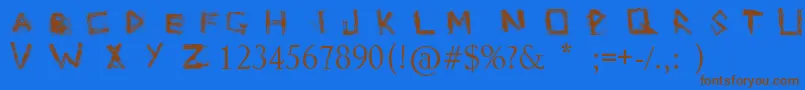 GrungeZindaBad Font – Brown Fonts on Blue Background