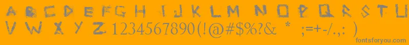 GrungeZindaBad Font – Gray Fonts on Orange Background