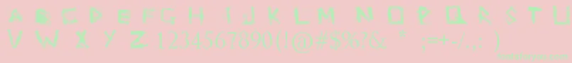 GrungeZindaBad Font – Green Fonts on Pink Background