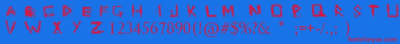 GrungeZindaBad Font – Red Fonts on Blue Background