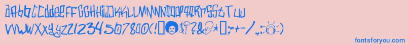 Varbee Font – Blue Fonts on Pink Background