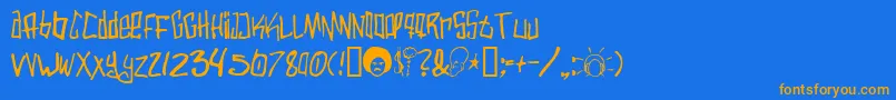 Varbee Font – Orange Fonts on Blue Background