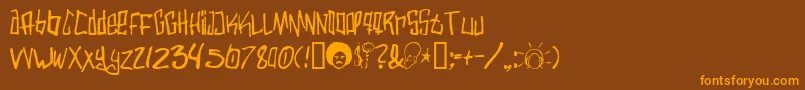 Varbee Font – Orange Fonts on Brown Background
