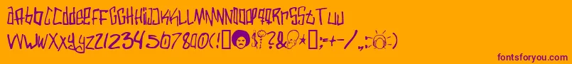 Varbee Font – Purple Fonts on Orange Background