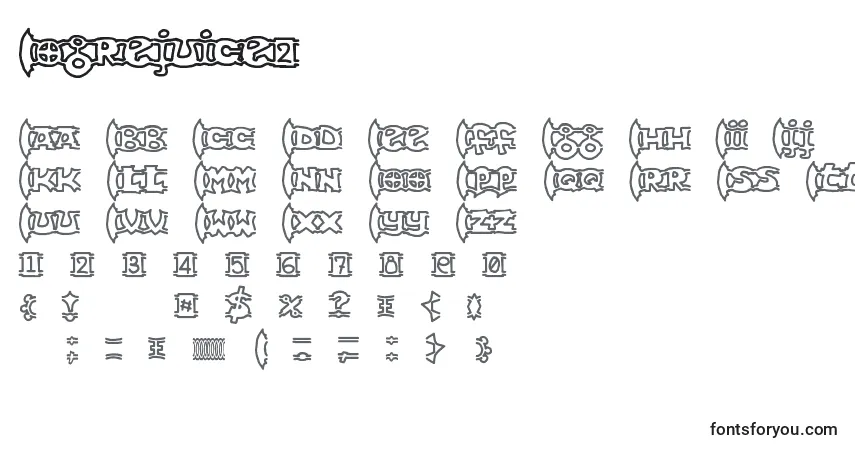 Schriftart Ogrejuice2 – Alphabet, Zahlen, spezielle Symbole