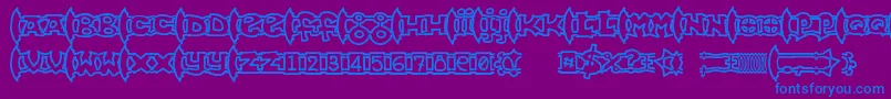 Ogrejuice2 Font – Blue Fonts on Purple Background