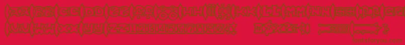 Ogrejuice2-Schriftart – Braune Schriften auf rotem Hintergrund
