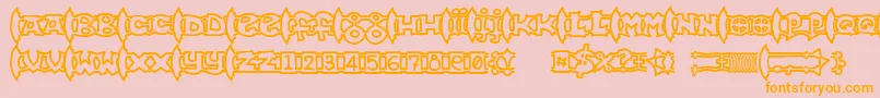 Fonte Ogrejuice2 – fontes laranjas em um fundo rosa