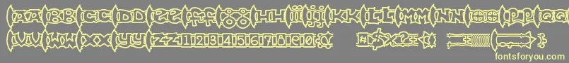 Ogrejuice2 Font – Yellow Fonts on Gray Background