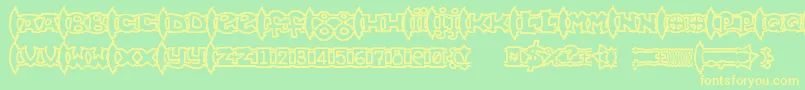 Ogrejuice2 Font – Yellow Fonts on Green Background