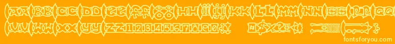 フォントOgrejuice2 – オレンジの背景に黄色の文字