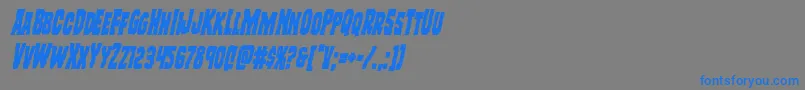 フォントFreakfindercondital – 灰色の背景に青い文字