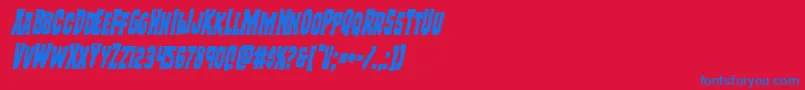 Freakfindercondital Font – Blue Fonts on Red Background