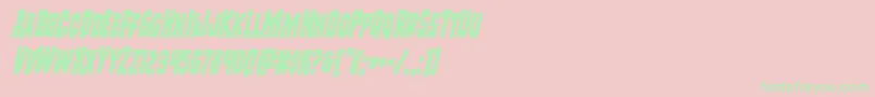 Freakfindercondital-Schriftart – Grüne Schriften auf rosa Hintergrund