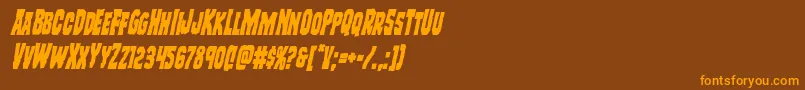 Więcej informacji o czcionce Freakfindercondital Czcionka Freakfindercondital – pomarańczowe czcionki na brązowym tle