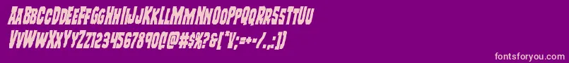 Freakfindercondital Font – Pink Fonts on Purple Background