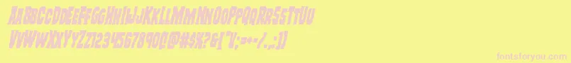 Freakfindercondital-fontti – vaaleanpunaiset fontit keltaisella taustalla