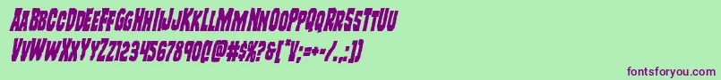 Freakfindercondital Font – Purple Fonts on Green Background